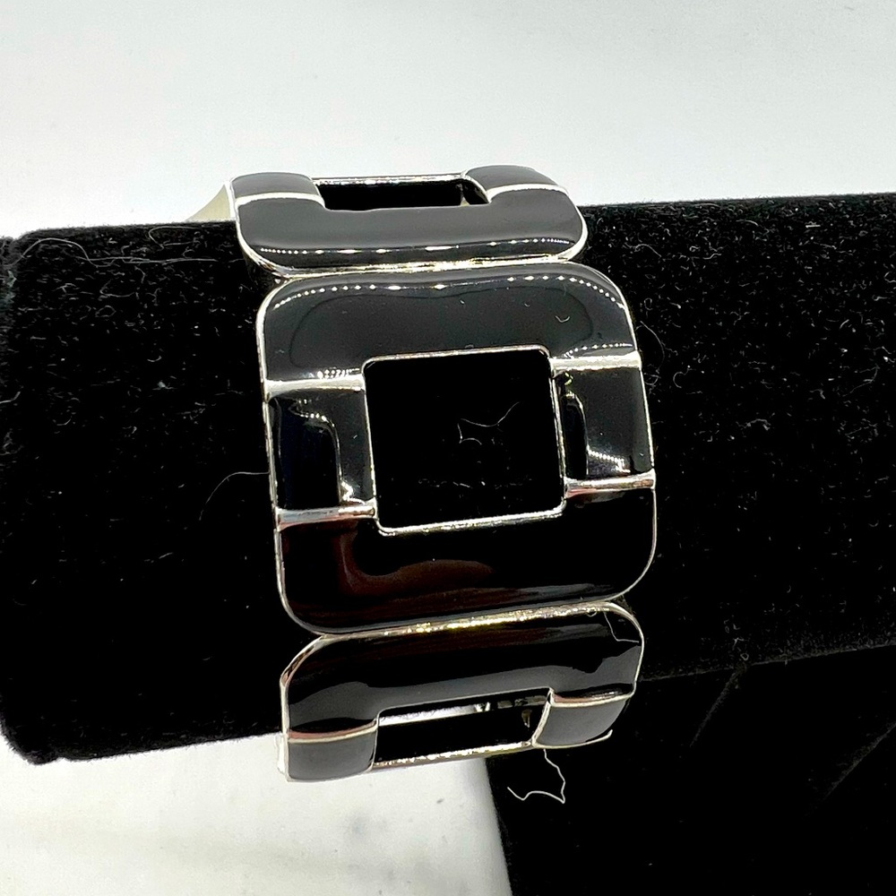 Bold Chunky Black & Silver Link Bracelet